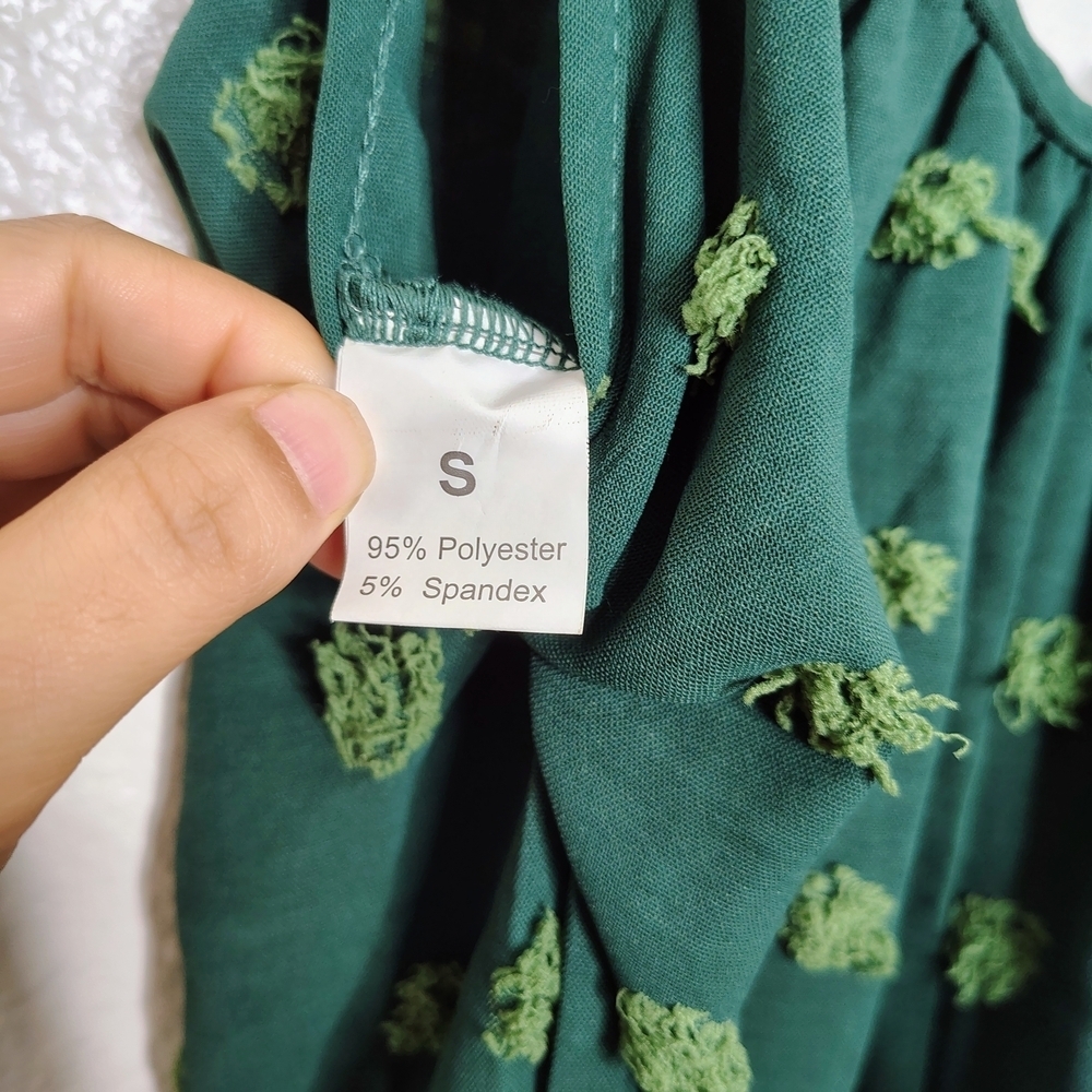 Buauty Women's Green Sleeveless Loose Adjustable Strap Romper with Pockets Sz S - Picture 14 of 14